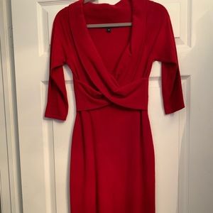 Ralph Lauren black label cashmere dress RED